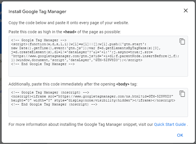 tagmanager setup