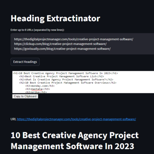 Heading Extractinator Web App