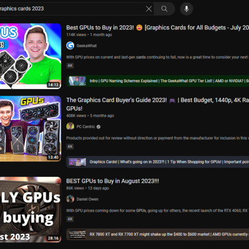 high performing YouTube videos