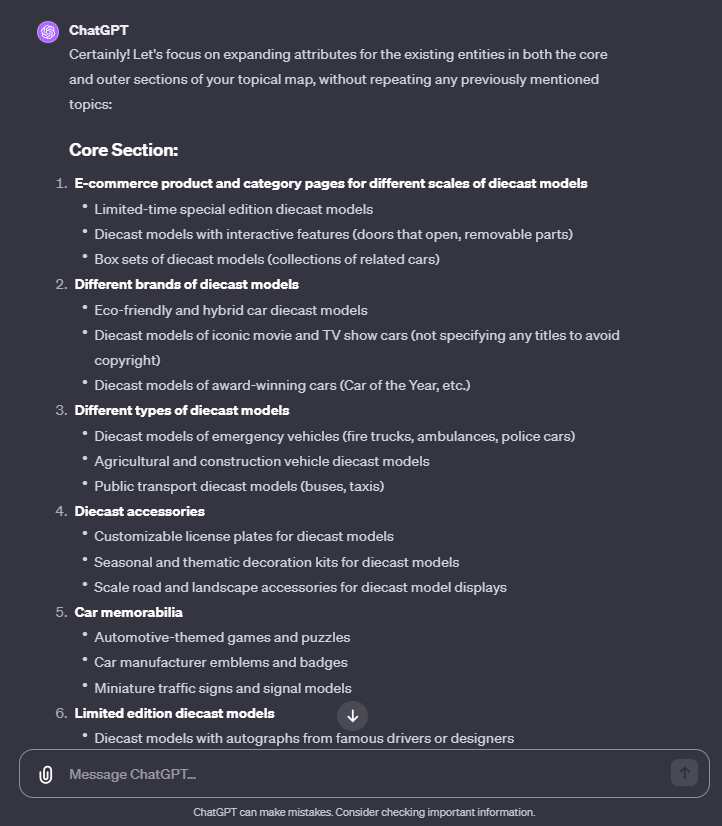 Cover more attributes of existing entities prompt output