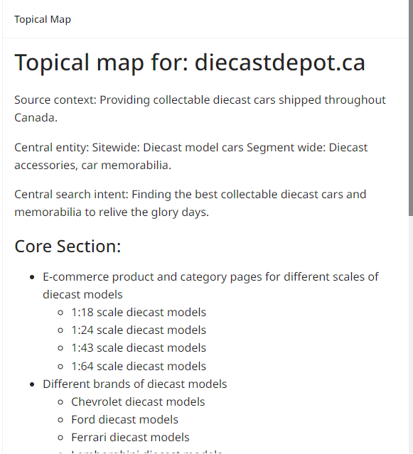 Topical map output examples