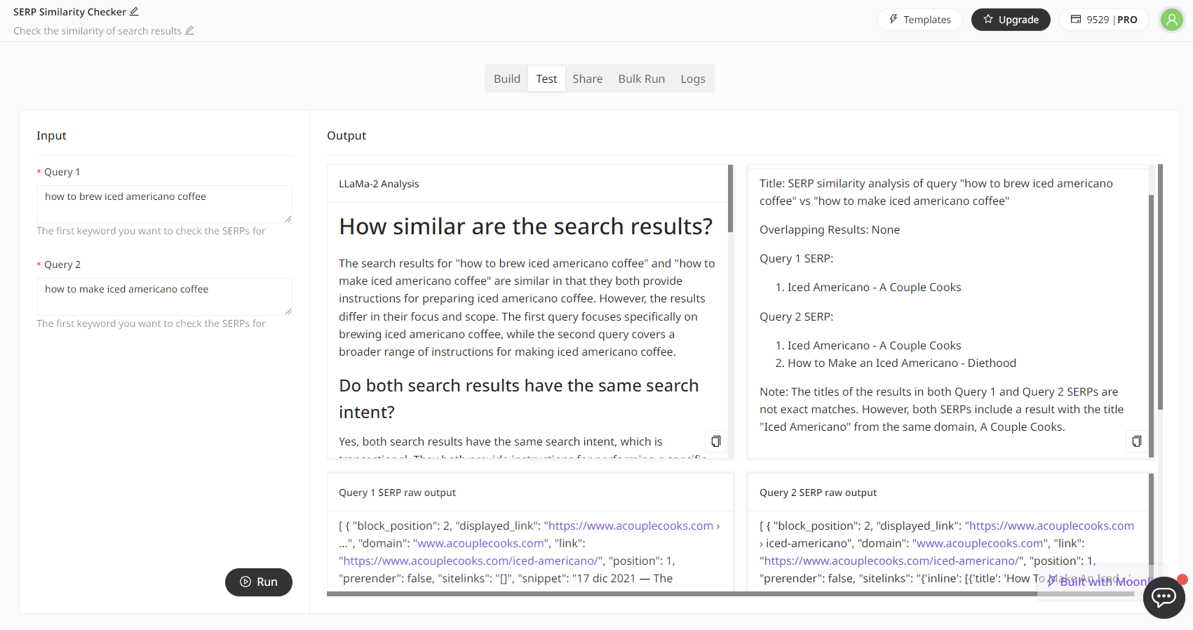 SERP Similarity Output