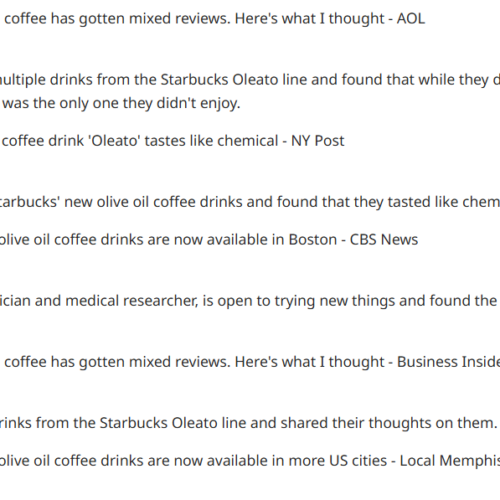 Real account of people who tried the new Starbucks Oleato